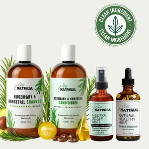 Neutra Natural Herbal Botanical Hair Growth & Anti-Dandruff Kit with Infused Herb Shampoo Conditioner Dandruff Tonic Apple Cider Vinegar Mint Hair Oil Mint