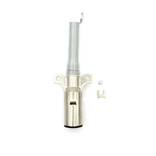 TORQUE 7 Pin Round Trailer Connector Wiring Harness Socket Plug with Spring Guard Metal (TR15730) Parts Truck