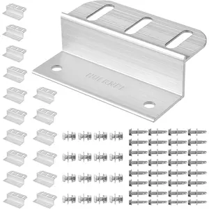 Solar Panel Mounting Z Brackets Kit (16 Pack) Heavy Duty Multi-Slot Aluminum Corrosion-Resistant for RV Boat Roof Off-Grid & Solar Panel Hold Down