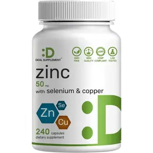 Zinc 50mg with Selenium & Copper – 3-in-1 Mineral Complex for Immune Support & Antioxidant Protection – Zinc Picolinate Formula  – 240 Capsules, 8-Month Supply