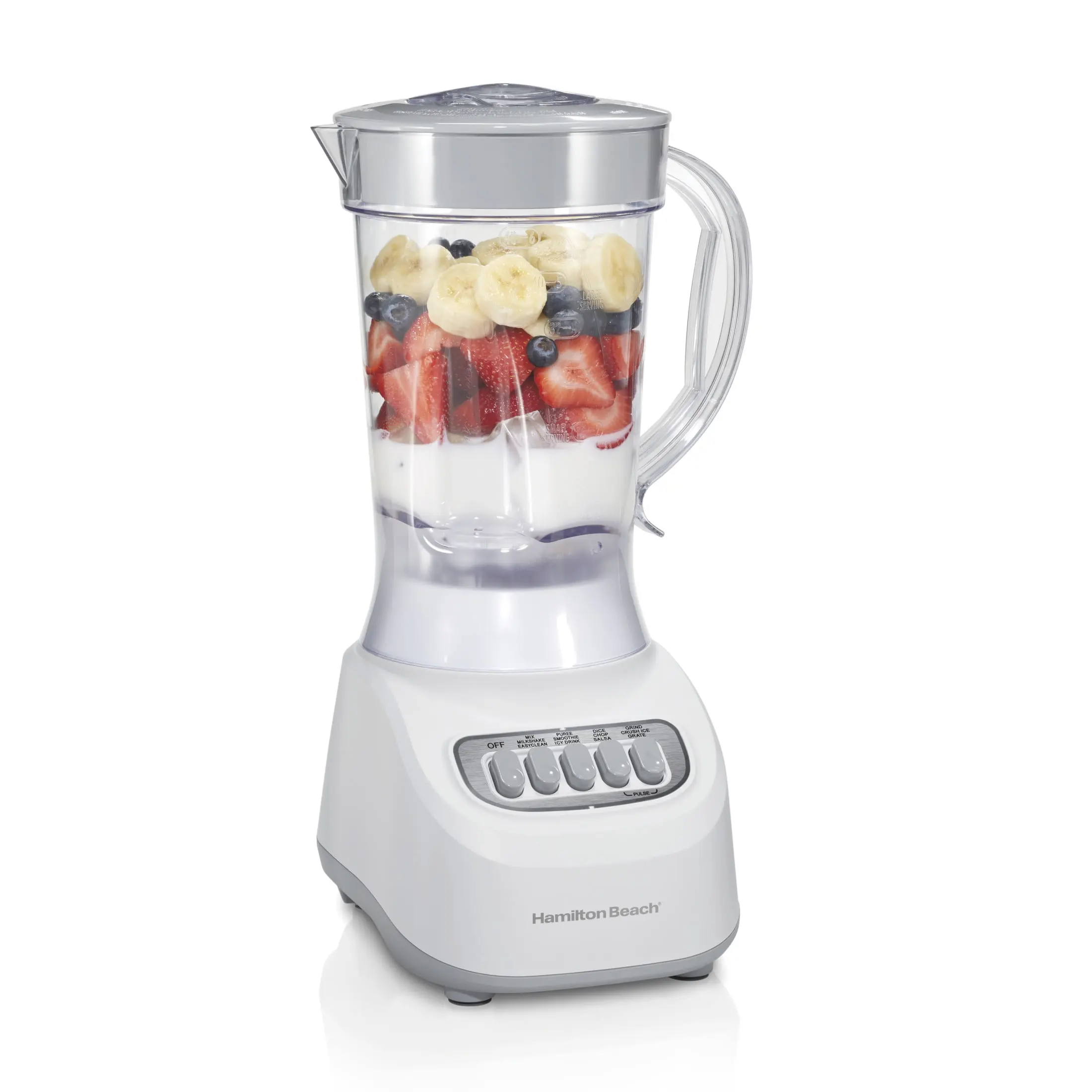 Hamilton Beach Jug Blender for Kitchen, 48 oz Jar, Ideal for Smoothies and Shakes, White