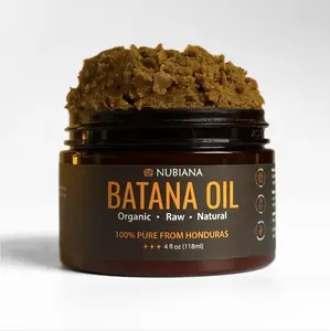 Nubiana Pure Raw Batana Oil from Honduras - Thick Paste for Edges, Eyebrows & Intensive Hair Repair - Scalp Stimulator Hair Growth Oil Treatment - 4oz Jar