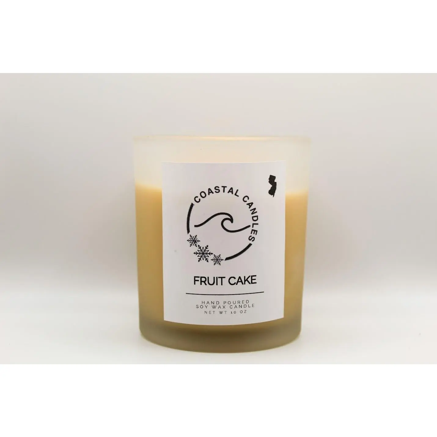 Fruit Cake Costal Candle Eco-Friendly 10 oz Frosted Jar Sustainable Soy Wax Handcrafted Aromatherapy Relaxing Natural Home Fragrance
