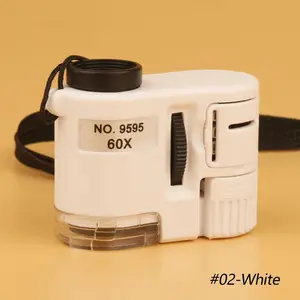 60X Handheld Magnifying Glass Mini Pocket Microscope Loupe Currency Detector Jeweler Magnifier With LED Light