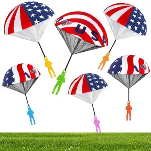 Memorial Day 25 May Parachute Toys for Kids Boys Girls 4th of July Outdoor Toys Party Favors Gifts Prizes Parachute Army Men Toy for Outside Games 6 Pack