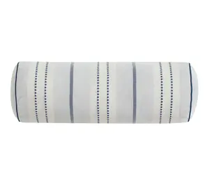 Palm Aire Lunara Blue Stripe Bolster Decorative Pillow