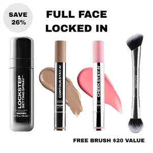 sacheu Full Face Locked In | Contour, Blush & Setting Spray | 16-Hour Full-Face Base Kit