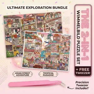 [YI LAN Original 2 Sets of Fun Large Size DIY Scene Stickers]2 Super Large Scenes, Metal Tweezer & Extra Sticker Gifts, Super Thick and Durable Stickers, Stress Relief, Screen-Free Activity, Cozy Hobby, Girls Favorites, Puzzle Stickers focus toy