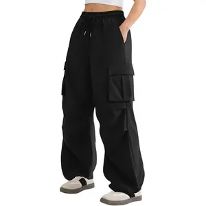 Parachute Cargo Pants Women Lightweight Quick Dry Baggy Hiking Pants with Pockets Y2k Clothes