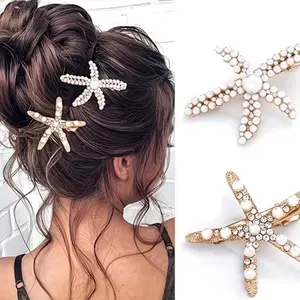 STARFISH PEARL HAIR CLIP SET OF 2