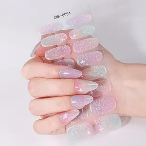 16pcs Glossy Star Gel Nail Strips, Gradient Self-Adhesive Nail Stickers, DIY Home Nail Art for Women, Self-Use Nail Decorations