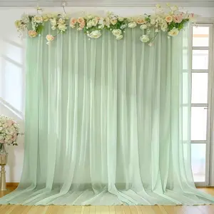Dreamy Light Transparent Curtain Backdrop, Photo Booth Props, Multi-Function Rod Design, 59x118 Inches, Ideal for Weddings, Birthdays, Graduations