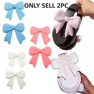 Silicone Bow Earphone Accessories, 2-Pack Cute Earphone Clips - Soft and universal Headphones accessories, stylish decorations, suitable for streamers, gaming girls, and esports enthusiasts; a great gift for gamers.
