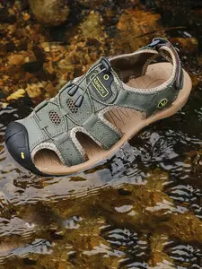 Men's Quick Drying Non-slip Beach Shoes, Lightweight Breathable Soft Sole Water Shoes, Casual Sports Sandals for Outdoor Beach, Trekking Sandals