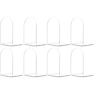 Book Ends for Shelves Clear  Bookends for Heavy Books Organizer Book Stopper to Hold Books for  Office School and Desktop Decoration(Circular Arc) (8)