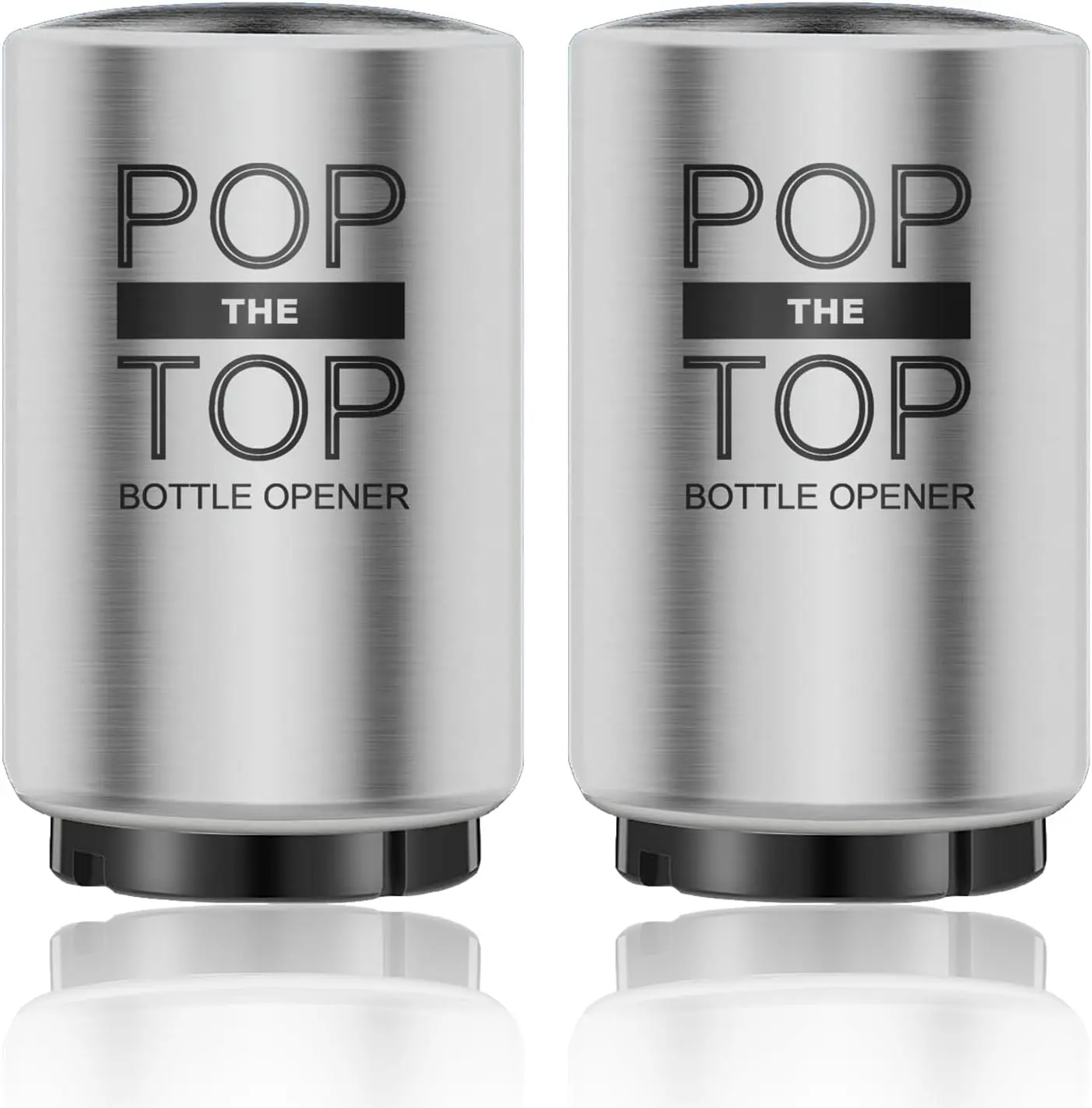2 count Automatic  Bottle Opener with  Cap Catcher, Pop The Top Stainless Steel One Handed Lid Opening Spring Loaded Push&Pop for Kitchen Bar Home Restaurant Utensils  Accessories