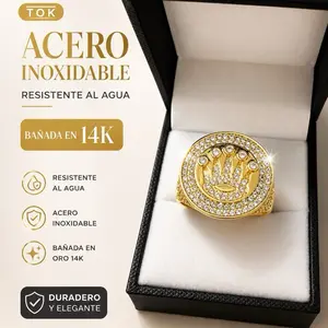 14K Gold-Plated Waterproof Stainless Steel Crown Ring