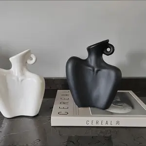 Creative Human Body Niche High-end Ornament Vase Home Wine Cabinet Decoration Flower Vessel Artistic Living Room Flower Arrangement White