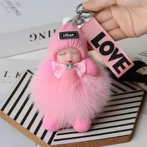 Soft Faux Fur Pom Pom Keychain for Women Girls Cute Plush Bag Charm Aesthetic Furry Keyring Backpack Accessories Purse Decor Kawaii Fluffy Ball Keychain for Car Keys Wallet Handbag Tote Accessory Birthday Gift Idea Stocking Stuffer Trendy Y2K Fashion
