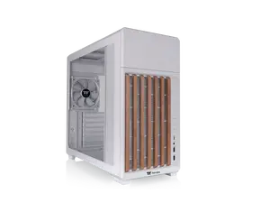 Thermaltake TR300 WS; Wood Trim; Mid Tower; 1x120mm PWM Fan Included; ATX/mATX/mITX Support; 360mm Radiator Support; 410mm GPU Clearance; 260mm PSU Clearance; 165mm Air Cooler Clearance; Snow; CA-11M-00M6WN-WS