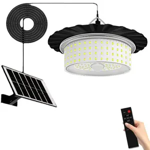224-LED Solar Pendant Light with Moving Sensor, 5 Modes Waterproof Floodlight with Remote Control, Outdoor Safety Lighting, Safety Outdoor Wall Light for Patio, Deck, Shed, Camping