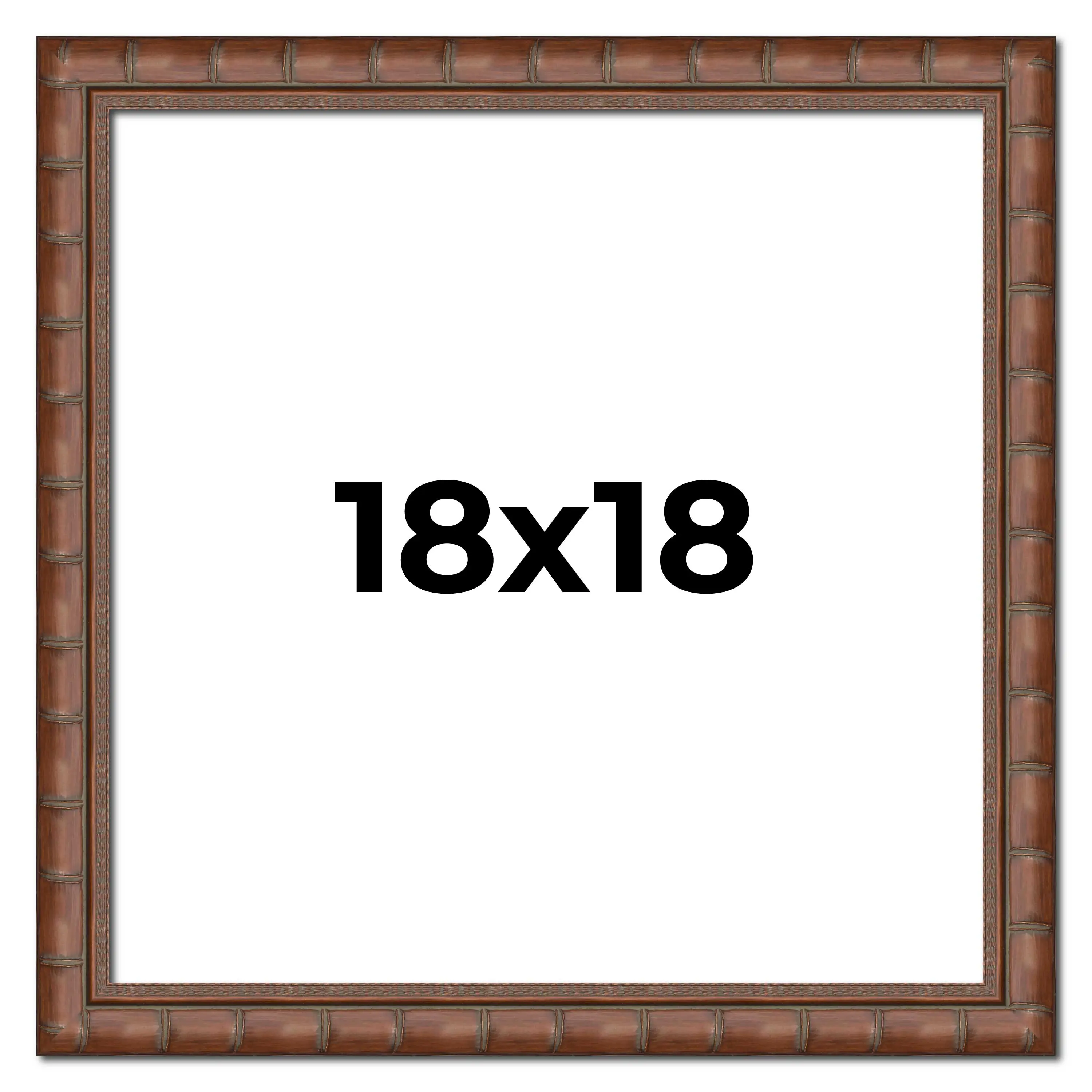 18x18 Brown Modern Bamboo Picture Frame - UV Acrylic, Foam Board Backing, Hanging Hardware