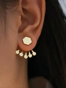 Women's Elegant Geometric Design Ear Jacket, 2024 New Style Fashionable Jewelry for Party, Daily Clothing Decor, Trendy All-match & Exquisite Jewelry for Birthday Gift