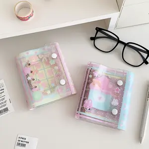 Cute M5 Cartoon Bear Loose leaf Notebook kawaii Transparent Handbook Student Stationery Supplies Girl Diarybook Homework Book outdoorfun