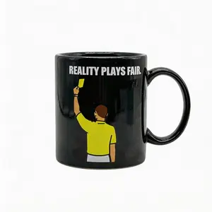 1pc 11oz 325ML Color Changing Mug, Funny Football Referee Card Color Changing Mug – Heat Reveal Ceramic Coffee Cup