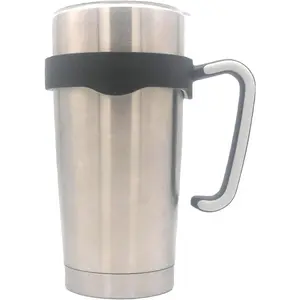 20 oz Tumbler Handle, Anti Slip Travel Mug Grip Cup Holder for Vacuum sulated Tumblers, Suitable for  , Trail, Sic, Ozark and  20 Ounce Tumbler Mugs Accessories (Black)
