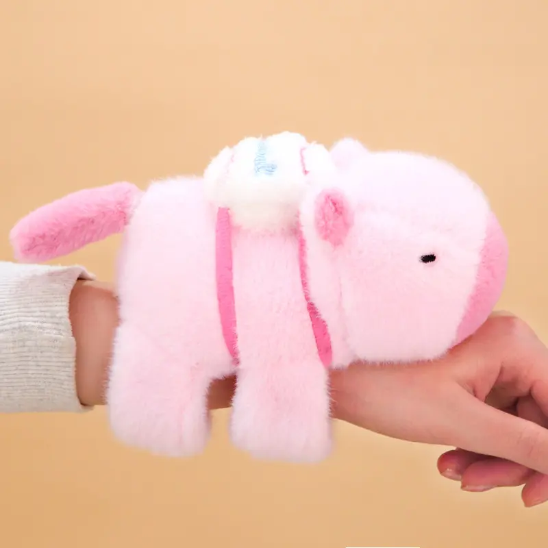 Kawaii Stuffed Slap Bracelet for Kids, Plush Cotton Animal Toy with Husky & Capybara Designs, Unisex Fashion Accessory, Adorable, Collectibles, Soft Plush, 1 × Plush Bracelet Toy