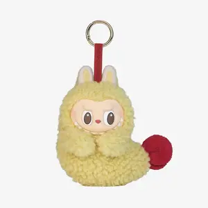 The Monsters Wacky Mart Series Earphone Case 01202810185 - Yellow Plush Character with Red Pom-Pom Accessory