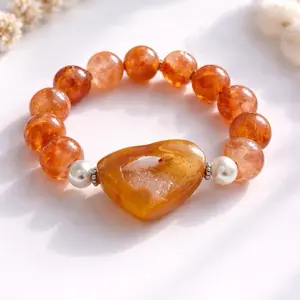Fire Quartz and Druzy