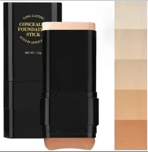 Concealer Foundation Stick,2 In 1 Long-Lasting Concealer Contour Stick with Brush,Full Coverage for Dark Circles & Blemishes,Korean Waterproof Sticks Foundation for All Skin Tones 03
