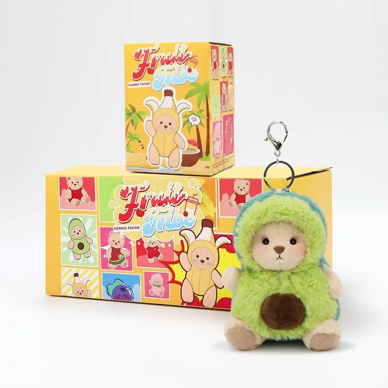 Getahug Fruit Tribe Series Collector's Edition Mini Bear Blindbox - 5-6.9 in Cute Fabric Plush Pendant, Bright Fruity Art, Bag Accessory, Keychain Included, Safe Materials, Party Birthday Gift (Toys & Hobbies Stuffed Toy, Single Box Unboxing)