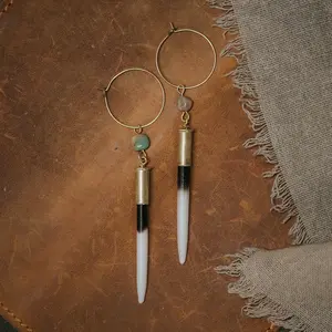 YELLOWSTONE BETH DUTTON PORCUPINE QUILL EARRINGS // HOOP + TURQUOISE VARIATION
