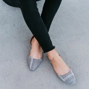 Plaid pointed flat-The Boss