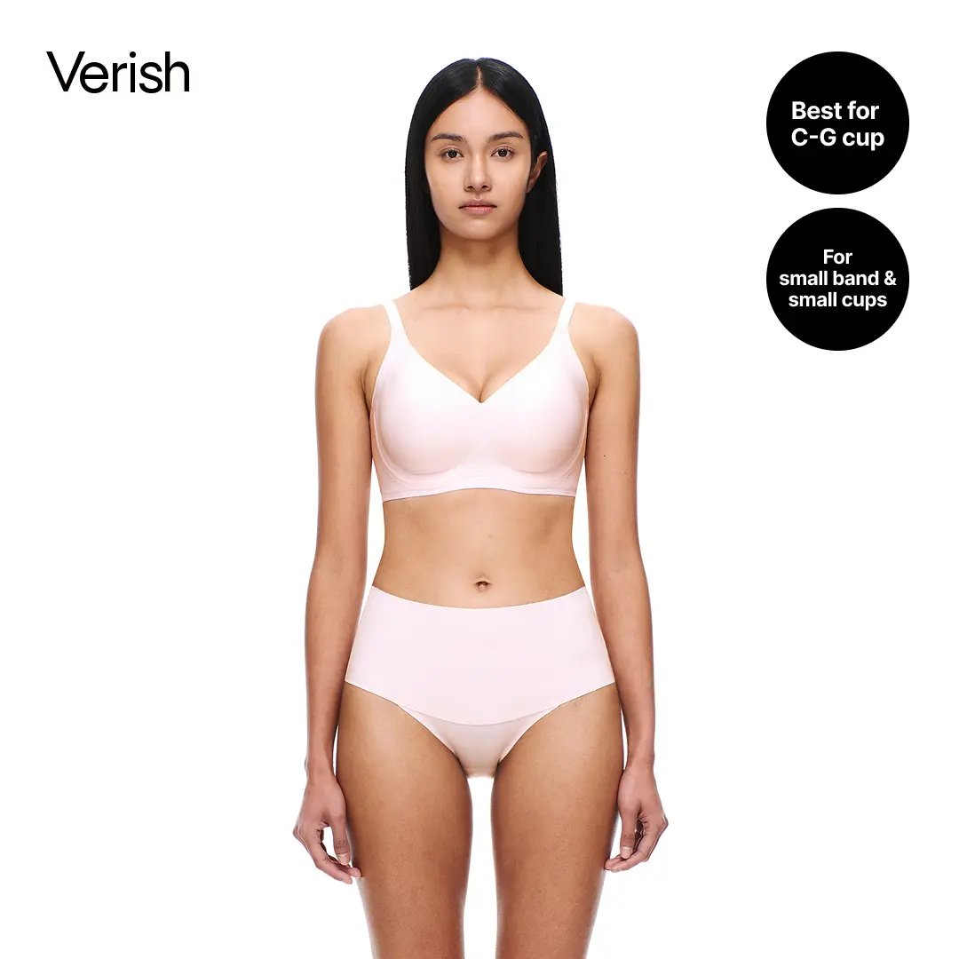 [VERISH] Cool Fit Bra Comfort BIG - Full Bust Wire-Free Bra C-G Cup - Korean Plus Size Wireless Bra with Silicone Support No Underwire