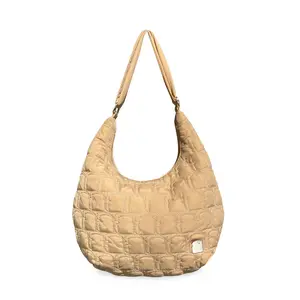 Quilted Toasty Croissant Crossbody Bag