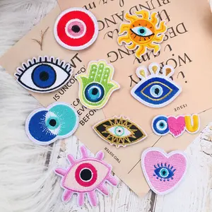 10pcs Funny Eye Embroidery Craft Patches, DIY Sewing/iron-On Clothing Accessories, Decorative Patches for Hats, Jackets, Jeans