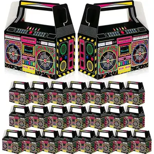 24 Pcs 80s Party Favors Boxes 80s 90s Novelty Boom Box Party Decoration Gift Treat Goodie Candy for Retro Radio Hip Hop Theme Table Centerpieces (New 90s) Novelty Treat Boxes Boom Cassette