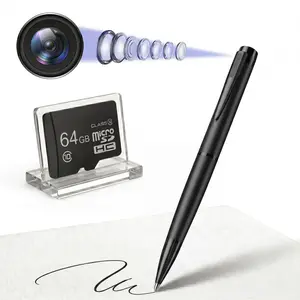 1)Security Pen Camera 64GB BodyCam Home Outdoor Small 1080P Motion Detection Cam Meeting Recording Card Mini camera security cameras for home[NO WIFI]