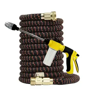 New Flexible Retractable Irrigation Hose - Magic Garden Hose with Spray Gun - High Pressure - Car Cleaning Tool - Plant Watering System with Adjustable Control Valve - Watering Nozzle - Gardening and Lawn Supplies