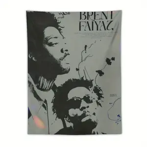 Brent Faiyaz "03:06" Album Art Tapestry - Vibrant Blue & Black Design, Ultra-Soft Microfiber Wall Hanging for Bedroom, Living Room, or Office Decor, Office Tapestry |   Artistic Tapestry |   Durable Wall Hanging