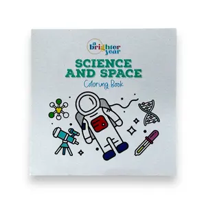 Science and Space Coloring Book, A Brighter Year, Mini Coloring Book, Adult Coloring Book, bold, simple colouringbooks, grownups aesthetic