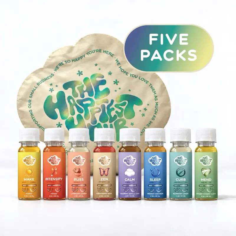 The Happiest Hour Build Your Own Mood Menu - Choose Any 3 Flavors x 5 Pack Each - Natural Wellness Vitamin Terpene Supplement Drinks