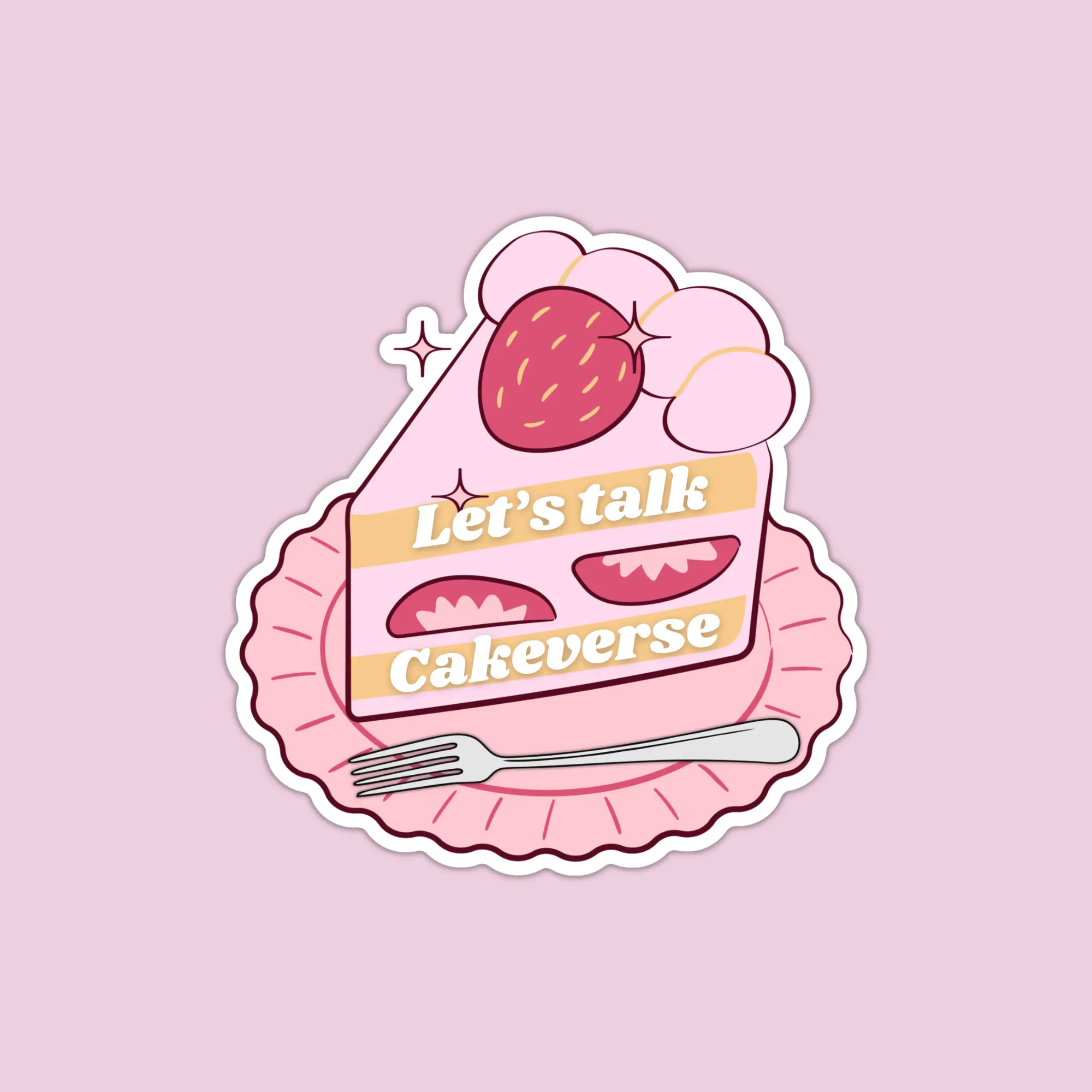 Let’s Talk Cakeverse Sticker | BL Cake-verse | Yaoi Fandom | Cake and Fork Fujoshi Sticker