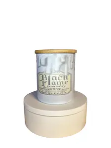 Black Flame 6 oz Decorative Scented Soy Wax Sublimation Candle- White *Imperfects