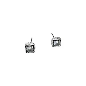 5mm Small Geometric Square CZ Stud Earrings for Men Women