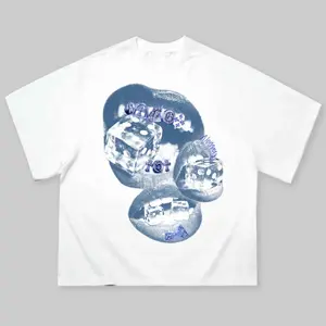 Blue Screen Grills Print Boxy T-shirt, Y2k Fashion, Y2k Clothing, Vintage T-Shirt, Grillz Shirt, Unisex Cotton Crewneck T-Shirt Menswear Womenswear Streetwear Top Hoodie Tshirt